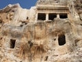 Ancient tomb cave of Bnei Hezir in Jerusalem Royalty Free Stock Photo