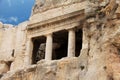 Ancient tomb cave of Bnei Hezir in Jerusalem Royalty Free Stock Photo