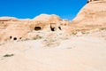 Ancient tombs and caves in Bab as-Siq Petra Royalty Free Stock Photo