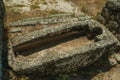 Ancient tombs for child and adult carved in stone near Monsanto Royalty Free Stock Photo