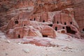 Ancient tombs in Petra. Jordan Royalty Free Stock Photo