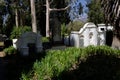 The tombstones around the Strooidak church built in 1805 in Paarl, Western Cape, South Africa