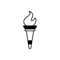 Ancient torch Glyph Vector Icon that can easily edit or modify.