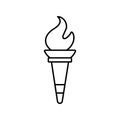 Ancient torch Outline Vector Icon that can easily edit or modify.