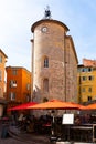 Ancient Tour des Templiers in small French town of Hyeres