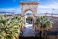 ancient tower arch in the center of the old part of the city of Cagliari, one of the symbols of the city, Sardinia