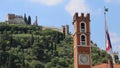 Ancient tower and the castle in Marostica Town in Italy Royalty Free Stock Photo