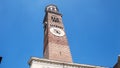 Ancient tower Lamberti at Piazza Erbe, Verona