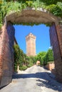 Ancient tower in Santa Vittoria D'Alba, Italy.