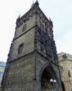 Ancient tower  to Prague in Czech Republic. Royalty Free Stock Photo