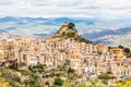 The ancient town of Centuripe in eastern Sicily. The town is pre-Roman, dating back to the 5th century BC