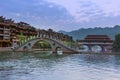 Ancient town Fenghuang at sunset in Hunan China