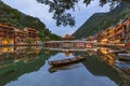 Ancient town Fenghuang at sunset in Hunan China