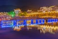 Ancient town Fenghuang at sunset in Hunan China