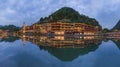 Ancient town Fenghuang at sunset in Hunan China