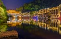 Ancient town Fenghuang at sunset in Hunan China