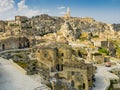 The ancient town of Matera and its cobblestone alleys, Basilicata region, southern Italy Royalty Free Stock Photo