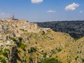 The ancient town of Matera and its spectacular canyon, Basilicata region, southern Italy Royalty Free Stock Photo