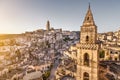 Ancient town of Matera (Sassi di Matera) at sunrise, Basilicata, Italy Royalty Free Stock Photo