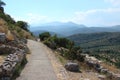 The ancient town of Mycenae on the peninsula Peloponnese. Greece. 06. 19. 2014. Landscape of the ruins of ancient Greek architectu