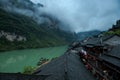 The ancient town in the rain Royalty Free Stock Photo