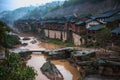 Ancient Town in the Rain Royalty Free Stock Photo