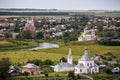 The ancient town of Suzdal. View from the bell tower of the Venerable. Gold ring of Russia. Vladimir region.