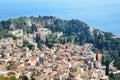 Ancient town Taormina on the Sicilian coast Royalty Free Stock Photo