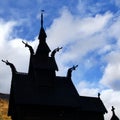 Ancient traditional Borgund Stave Church remains standing in Norway