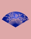 Ancient Traditional Chinese Background Template with A Fan And Wintersweet