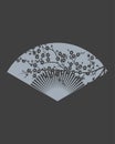 Ancient Traditional Chinese Background Template with A Fan And Wintersweet