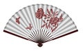 Ancient Traditional Chinese fan with Flowers And Butterflies Royalty Free Stock Photo