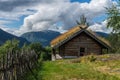 Ancient traditional Grass Roof House, Norway Royalty Free Stock Photo