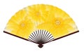 Ancient Traditional Japanese fan with Chrysanthemum Painting