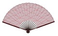 Ancient Traditional Japanese Fan With The Japanese Sea Wave Pattern Royalty Free Stock Photo