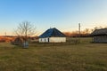 Ancient traditional ukrainian rural clay house in authentic Cossack farm in Stetsivka village in ÃÂ¡herkasy region, Ukraine Royalty Free Stock Photo