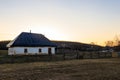 Ancient traditional ukrainian rural clay house in authentic Cossack farm in Stetsivka village