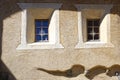 The ancient traditional window. Zuoz, Switzerland Royalty Free Stock Photo