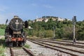 Ancient train with a steam locomotive Royalty Free Stock Photo