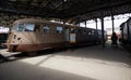 Ancient trains exhibited at the Piedmontese Railway Museum in northern Italy Royalty Free Stock Photo