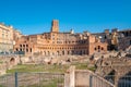 Ancient Trajan`s Market, ruins in Via dei Fori Imperiali, Rome, Italy Royalty Free Stock Photo