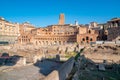 Ancient Trajan`s Market, ruins in Via dei Fori Imperiali, Rome, Italy Royalty Free Stock Photo