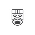 Ancient tribal mask outline icon Royalty Free Stock Photo