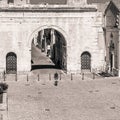 The ancient triumphal arch of Emperor Augustus. Fano, Italy Royalty Free Stock Photo