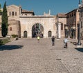 The ancient triumphal arch of Emperor Augustus. Fano, Italy Royalty Free Stock Photo