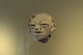 Ancient tumaco ceramic head with anthropomorphic form