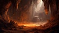 Ancient underground cave. Generative AI