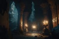 Ancient underground cave from treasure hunting game or movie