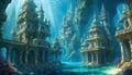 Ancient Underwater City Ruins Royalty Free Stock Photo