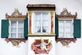 The ancient unique window. Oberammergau